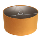 Booglamp Solva 3910ST Staal met een goudkleurige fluwelen lampenkap