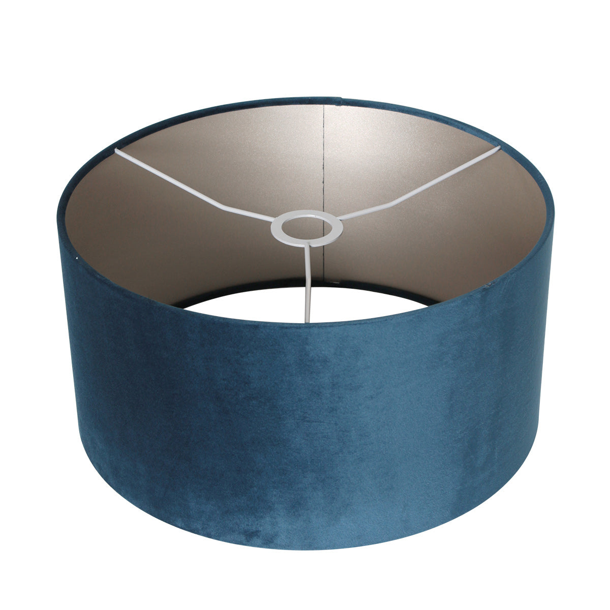 Booglamp Solva 3914ST Staal met een blauw fluwelen lampenkap