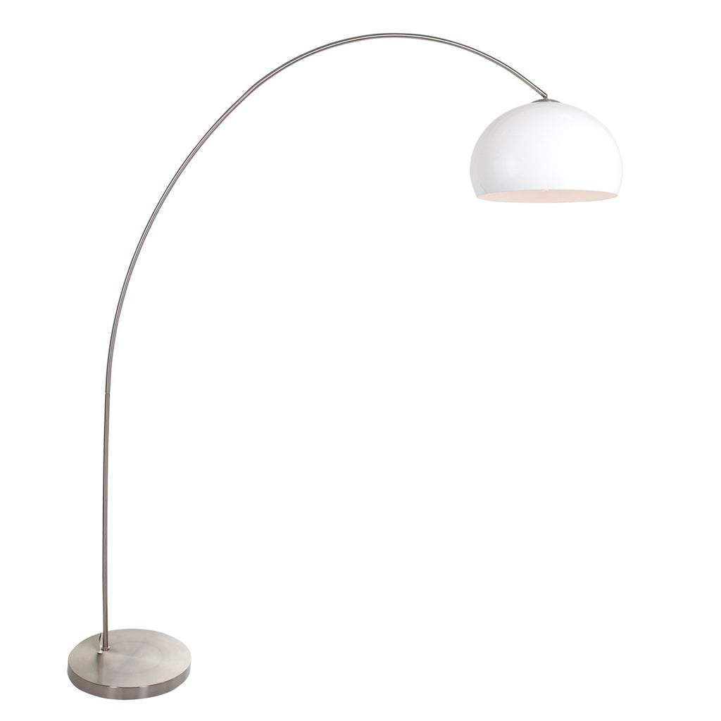Booglamp Solva 3919ST met een wit kunststof lampenkap