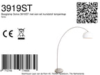 Booglamp Solva 3919ST met een wit kunststof lampenkap