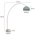 Booglamp Solva 3920ST met een smoke kleurige kunststof bol