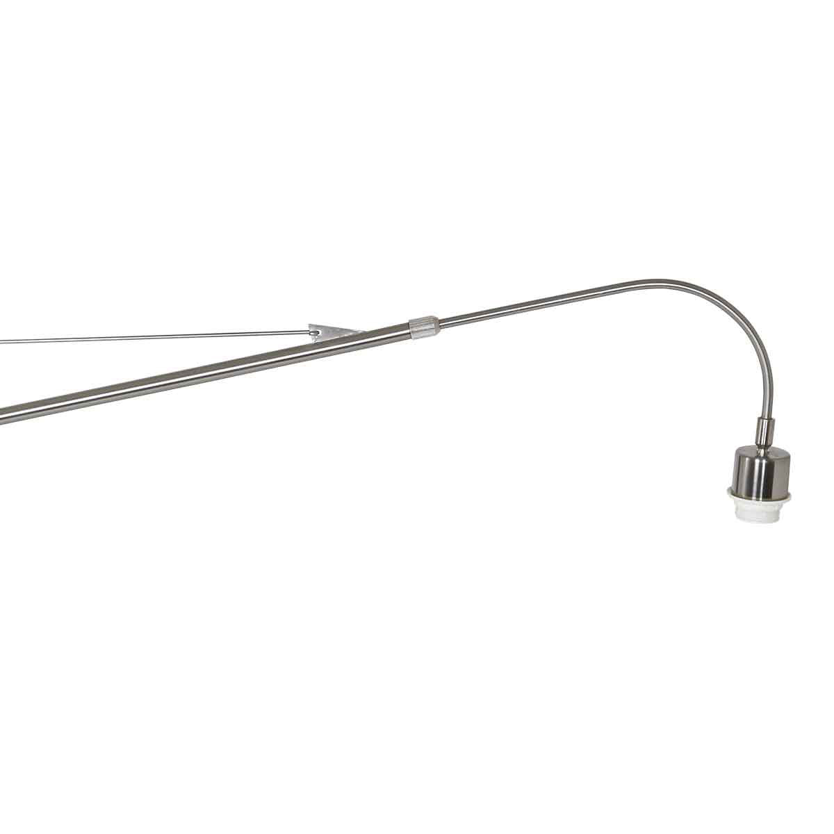 Wandlamp Elegant Classy 3957ST staal met zwarte linnen kap Ø50 cm