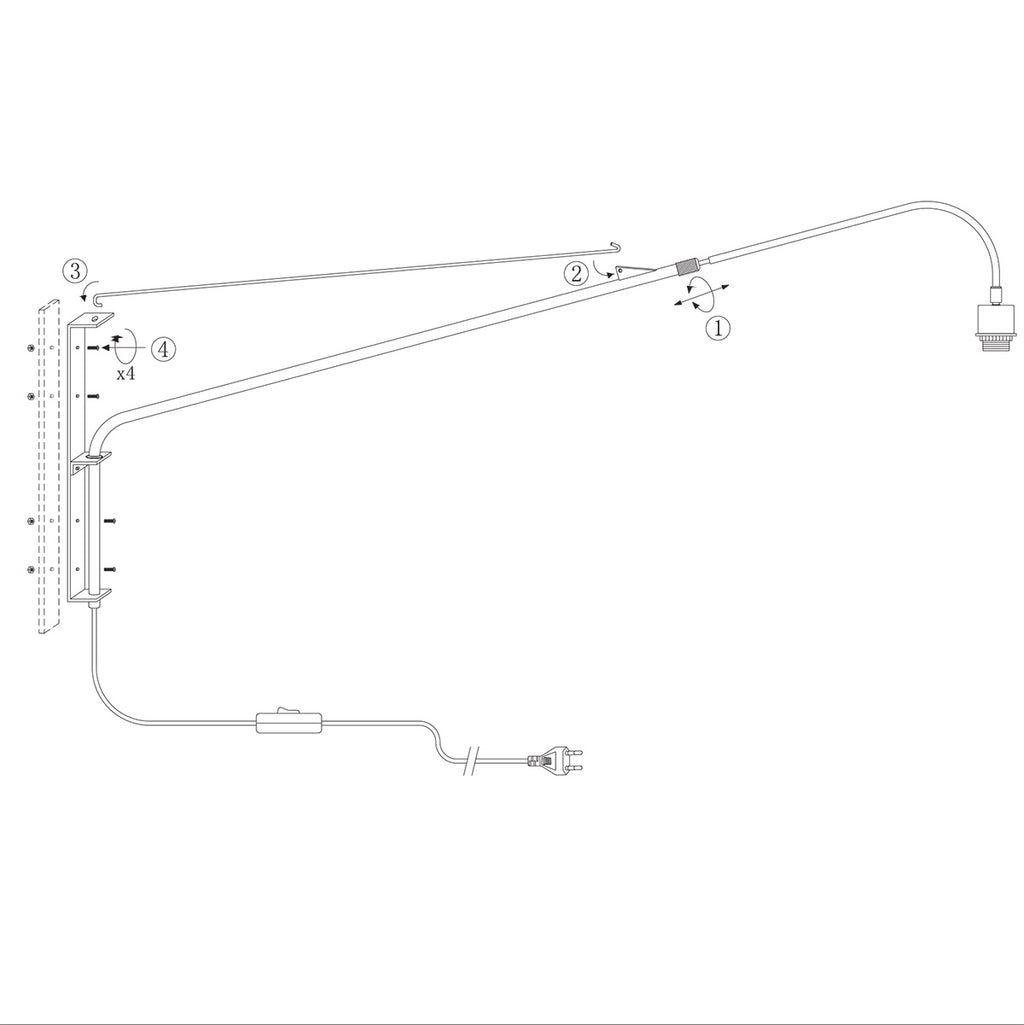 Wandlamp Elegant Classy 3958ZW zwart met zwarte linnen kap Ø50 cm