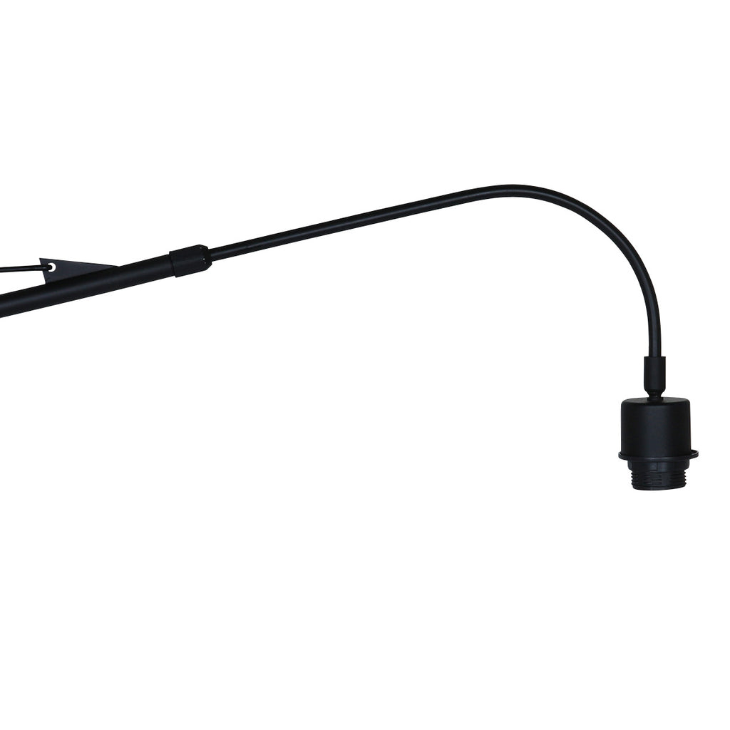 Wandlamp Elegant Classy 3958ZW zwart met zwarte linnen kap Ø50 cm