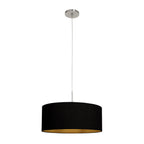 Hanglamp Sparkled Light 3959ST staal met zwart linnen kap goud