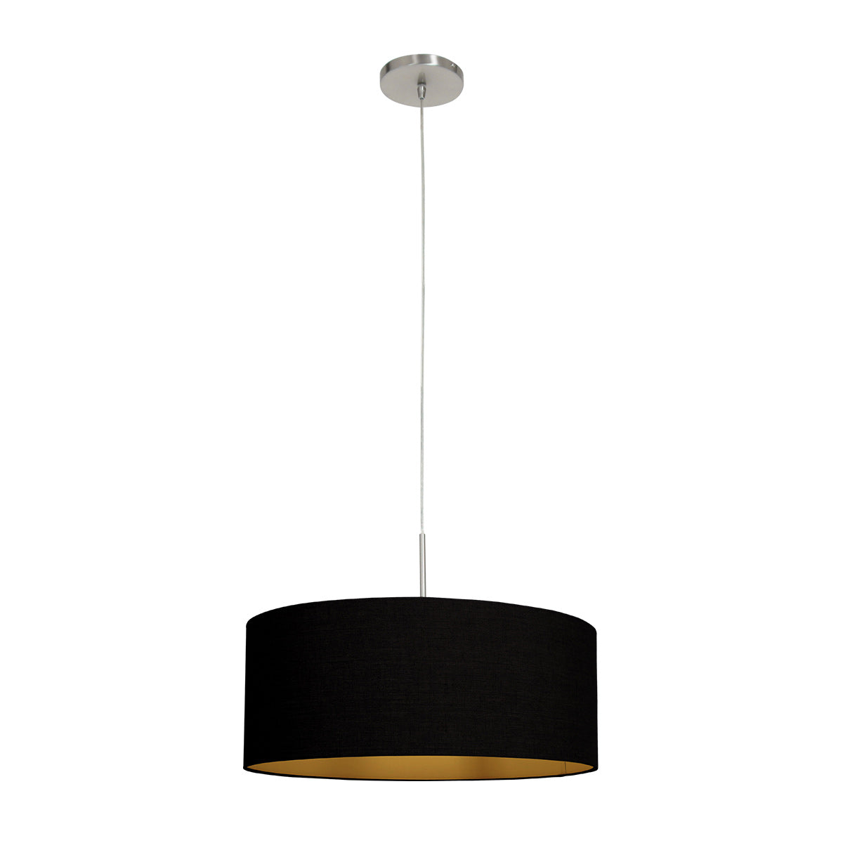 Hanglamp Sparkled Light 3959ST staal met zwart linnen kap goud