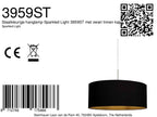Hanglamp Sparkled Light 3959ST staal met zwart linnen kap goud