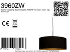Hanglamp Sparkled Light 3960ZW, zwart met zwart linnen kap goud