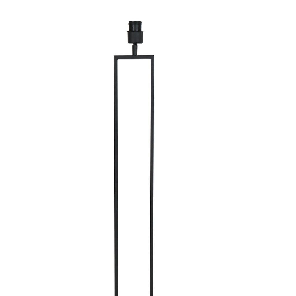 Zwarte staandelamp Stang 3962ZW met E27 fitting en zwart linnen kap met gouden binnenkant