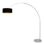 Booglamp Sparkled Light 3963ST staal met zwart linnen kap