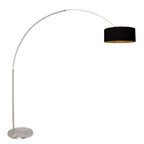 Booglamp Sparkled Light 3963ST staal met zwart linnen kap