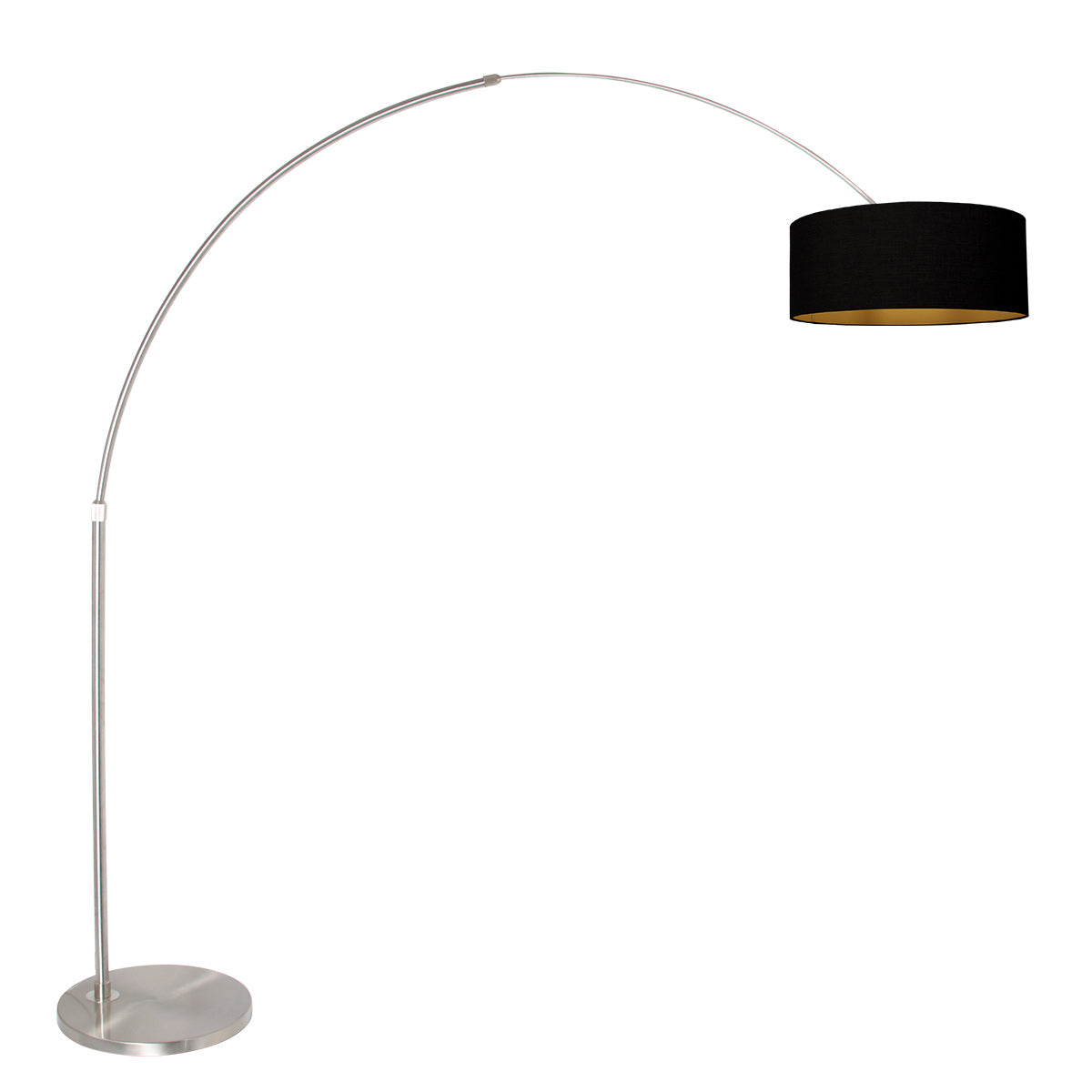 Booglamp Sparkled Light 3963ST staal met zwart linnen kap