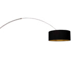 Booglamp Sparkled Light 3963ST staal met zwart linnen kap