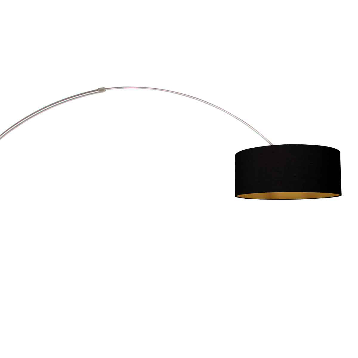 Booglamp Sparkled Light 3963ST staal met zwart linnen kap