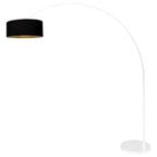 Witte vloerlamp / booglamp Sparkled Light 3964W met zwart linnen kap