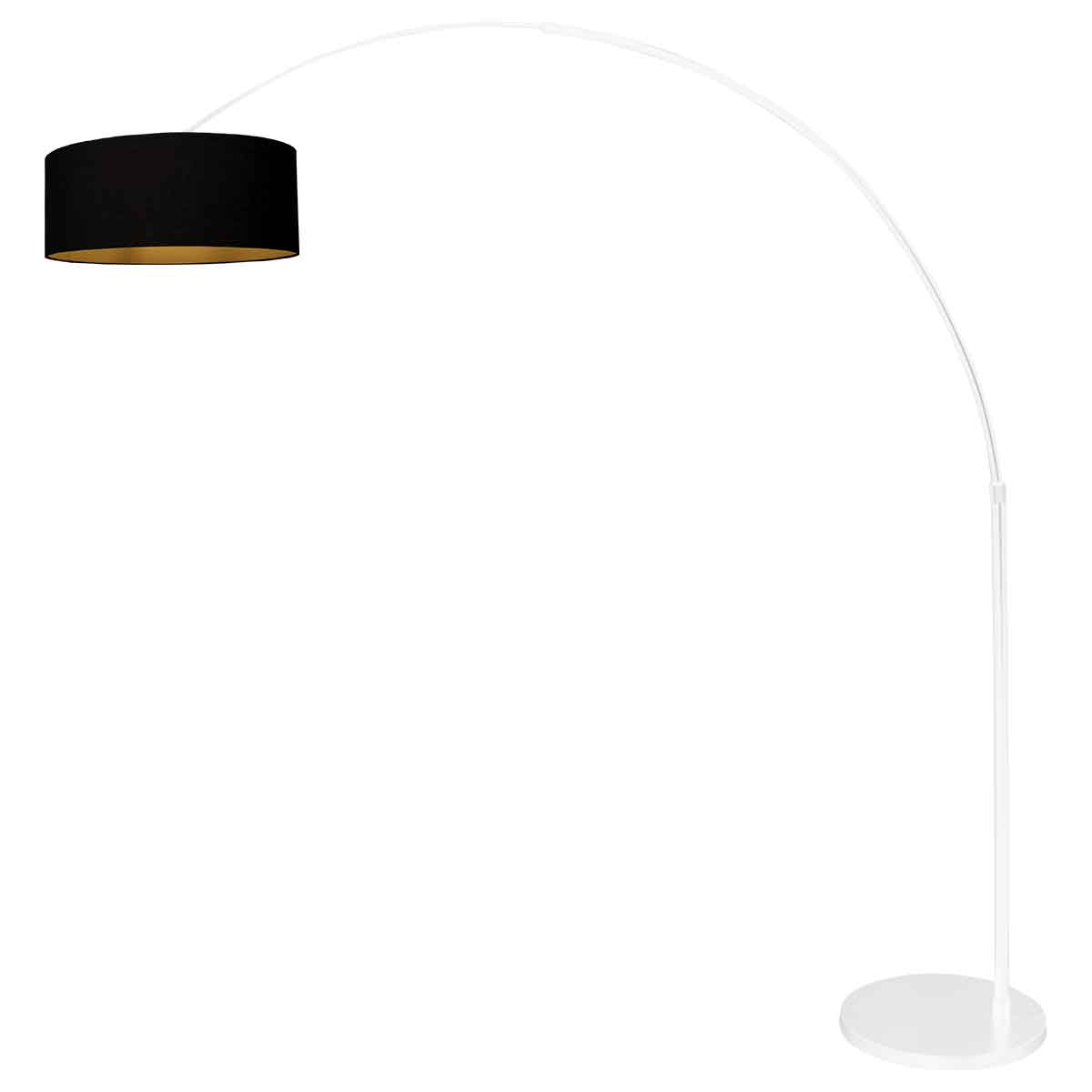 Witte vloerlamp / booglamp Sparkled Light 3964W met zwart linnen kap