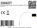 Boog wandlamp Sparkled Light 3966ST staal met luxe zwart linnen kap
