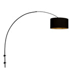 Boog wandlamp Sparkled Light 3967ZW zwart met zwart linnen kap