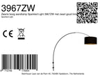 Boog wandlamp Sparkled Light 3967ZW zwart met zwart linnen kap