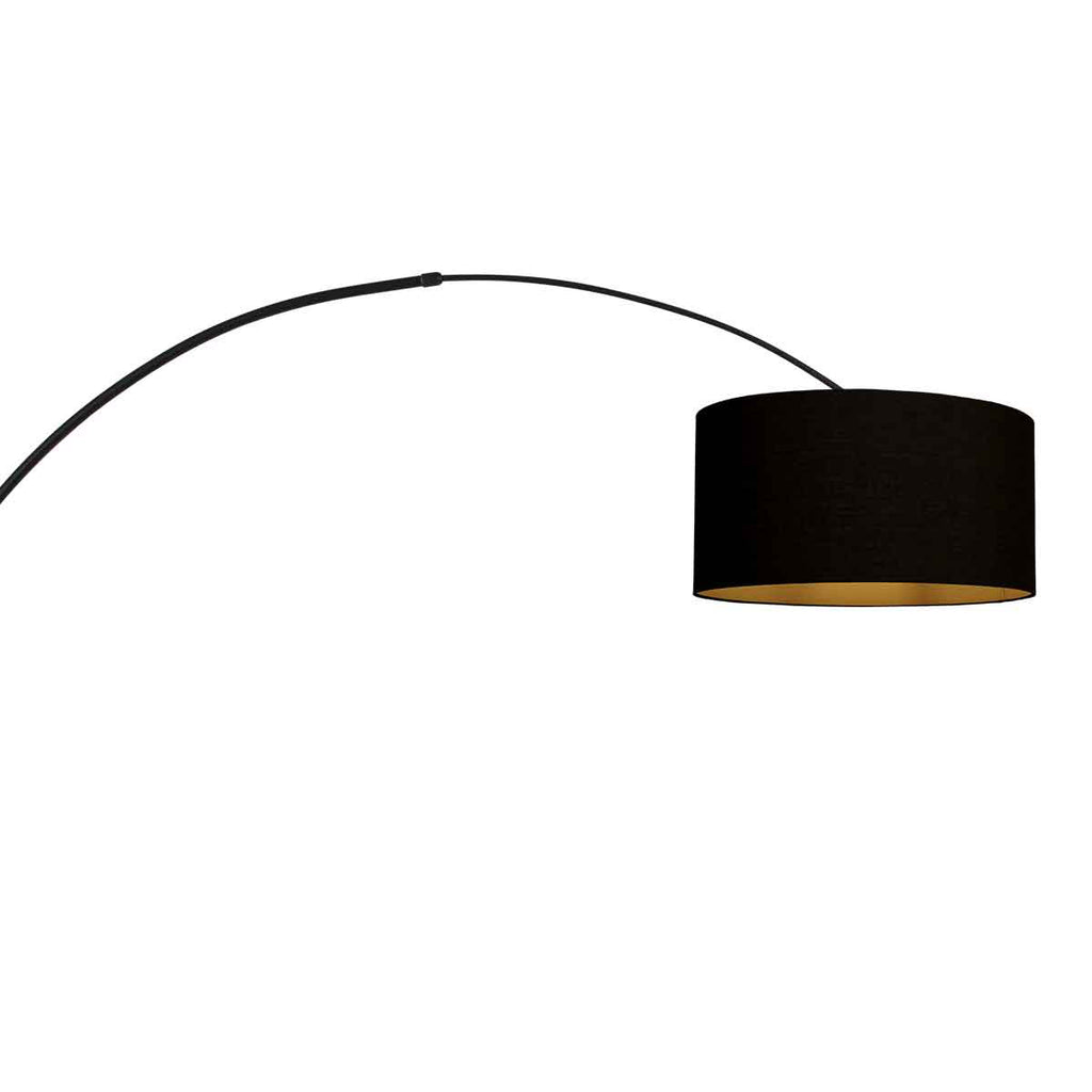 Boog wandlamp Sparkled Light 3967ZW zwart met zwart linnen kap