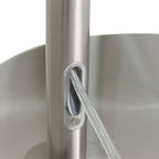 Staalkleurige vloerlamp Prestige Chic 3975ST met zwart linnen kap
