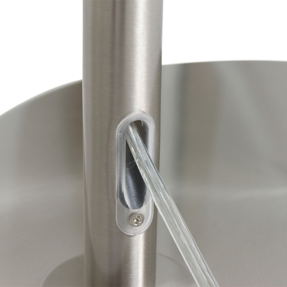 Staalkleurige vloerlamp Prestige Chic 3975ST met zwart linnen kap