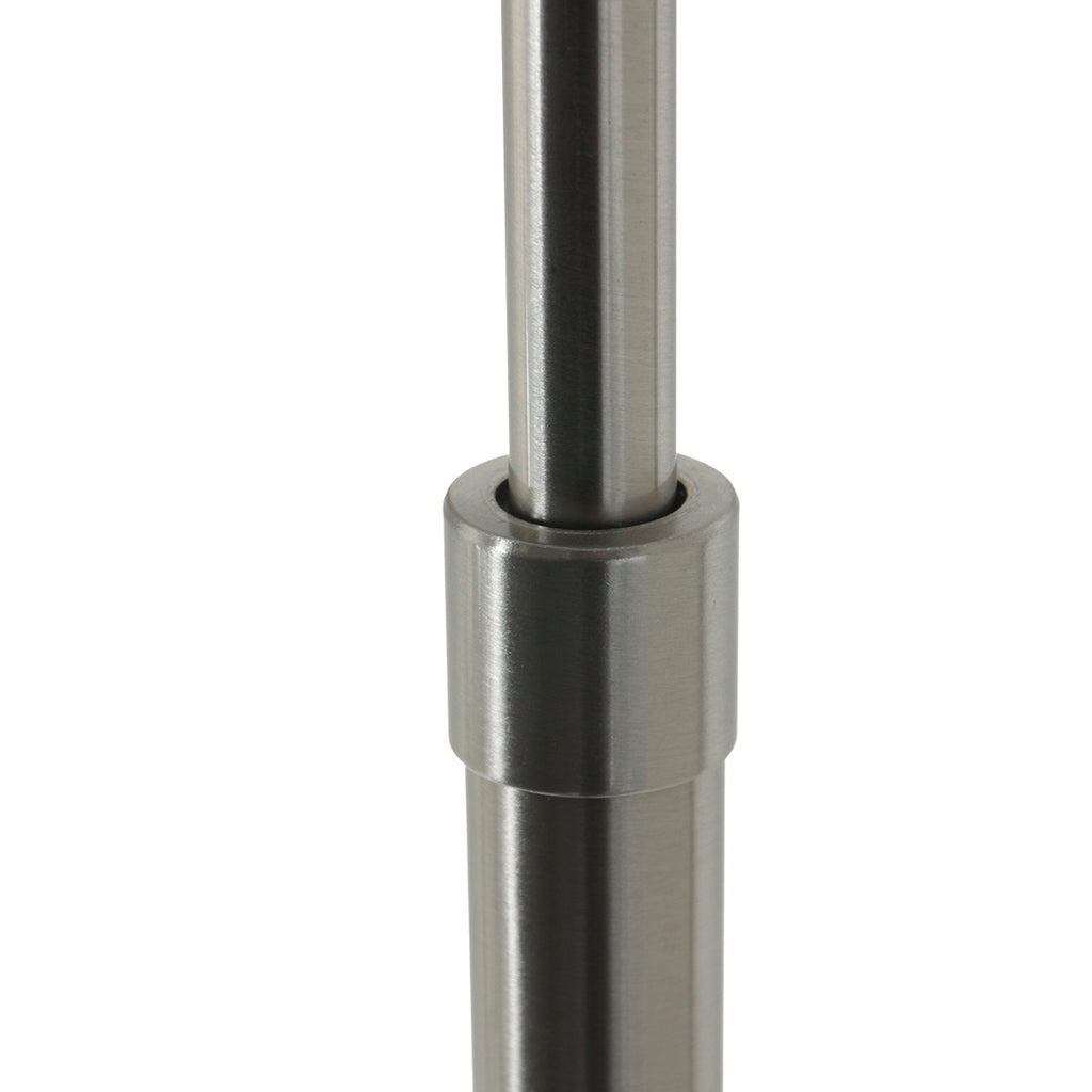 Staalkleurige vloerlamp Prestige Chic 3975ST met zwart linnen kap