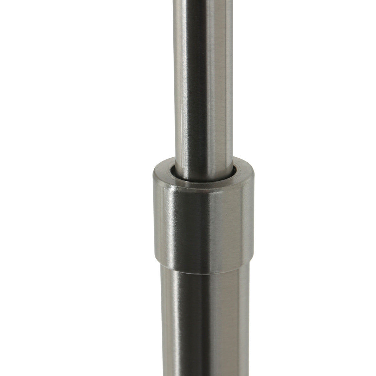Staalkleurige vloerlamp Prestige Chic 3975ST met zwart linnen kap