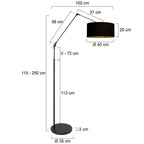 Vloerlamp Prestige Chic 3976ZW met zwarte linnen kap