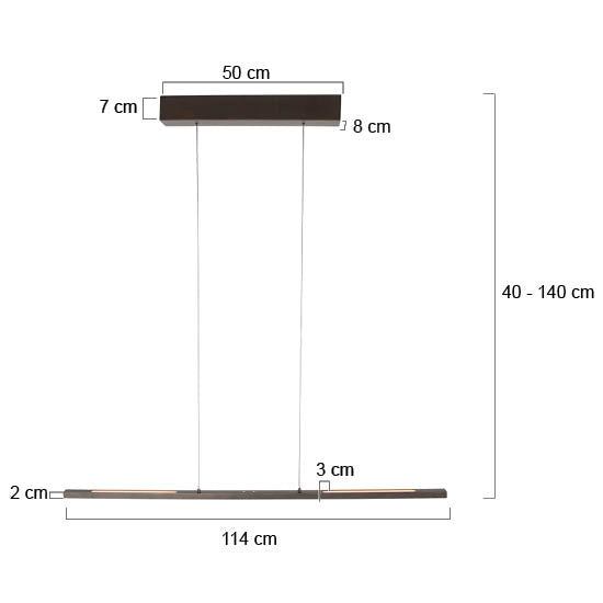 Hanglamp Bande 3994CA cacao LED hanglamp in warm bruin 114cm