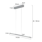 Hanglamp Bande 3994ST staal LED hanglamp met cable lift 114cm breed