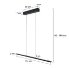 Hanglamp Bande 3994ZW zwarte LED hanglamp met cable lift 114cm breed