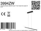 Hanglamp Bande 3994ZW zwarte LED hanglamp met cable lift 114cm breed