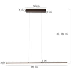 Hanglamp Bande 3995CA cacao - warm bruine hanglamp 150cm breed met cable lift