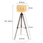 Vloerlamp Triek 4101ZW driepoot met een grass kap