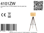 Vloerlamp Triek 4101ZW driepoot met een grass kap