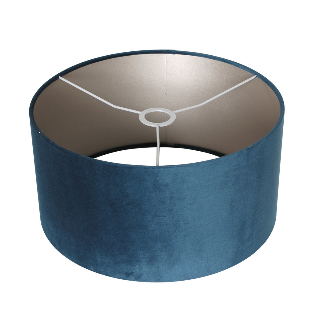 Vloerlamp Triek 4102ZW met blauwe velours kap Ø40 cm