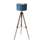 Vloerlamp Triek 4102ZW met blauwe velours kap Ø40 cm