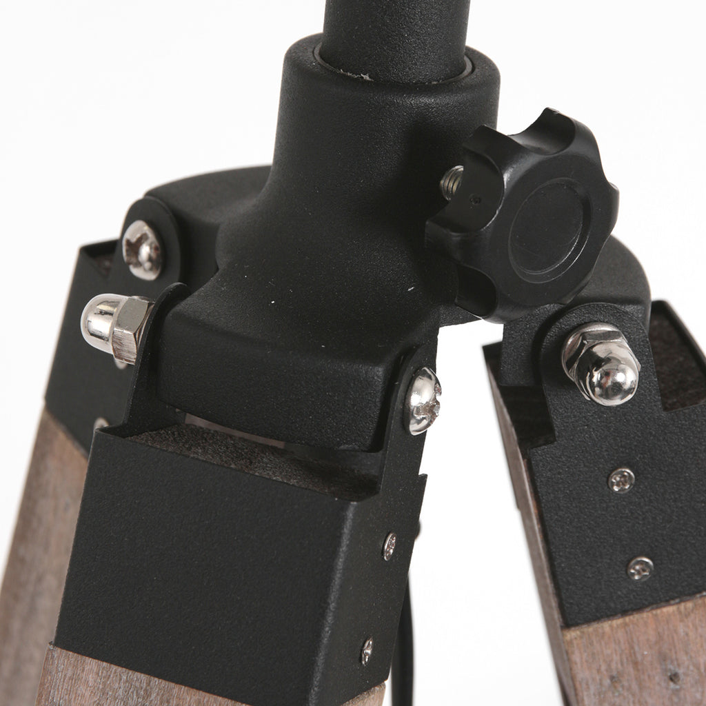 Vloerlamp Triek 4107ZW met zwart-gouden linnen kap Ø40 cm