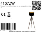 Vloerlamp Triek 4107ZW met zwart-gouden linnen kap Ø40 cm