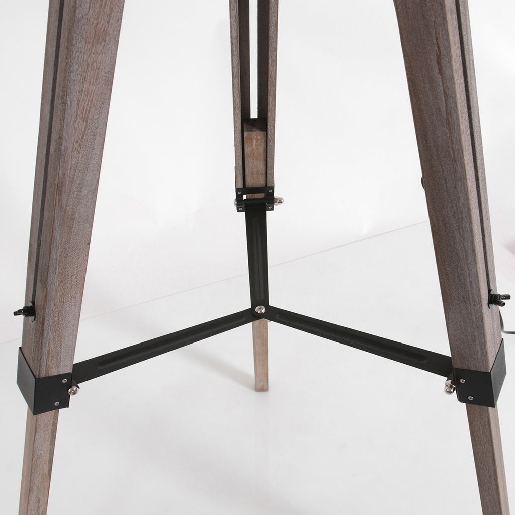 Vloerlamp Triek 4107ZW met zwart-gouden linnen kap Ø40 cm