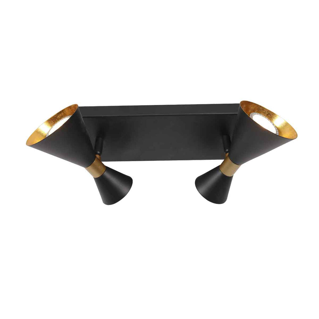 Zwarte 2 lichts spot Preto 4110ZW met GU10 fittingen