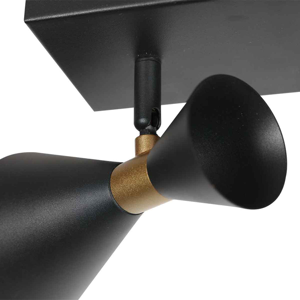 Zwarte 2 lichts spot Preto 4110ZW met GU10 fittingen