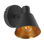 Zwarte 1 lichts spot / wandlamp Oeroe 4113ZW met E14 fitting
