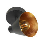 Zwarte 1 lichts spot / wandlamp Oeroe 4113ZW met E14 fitting