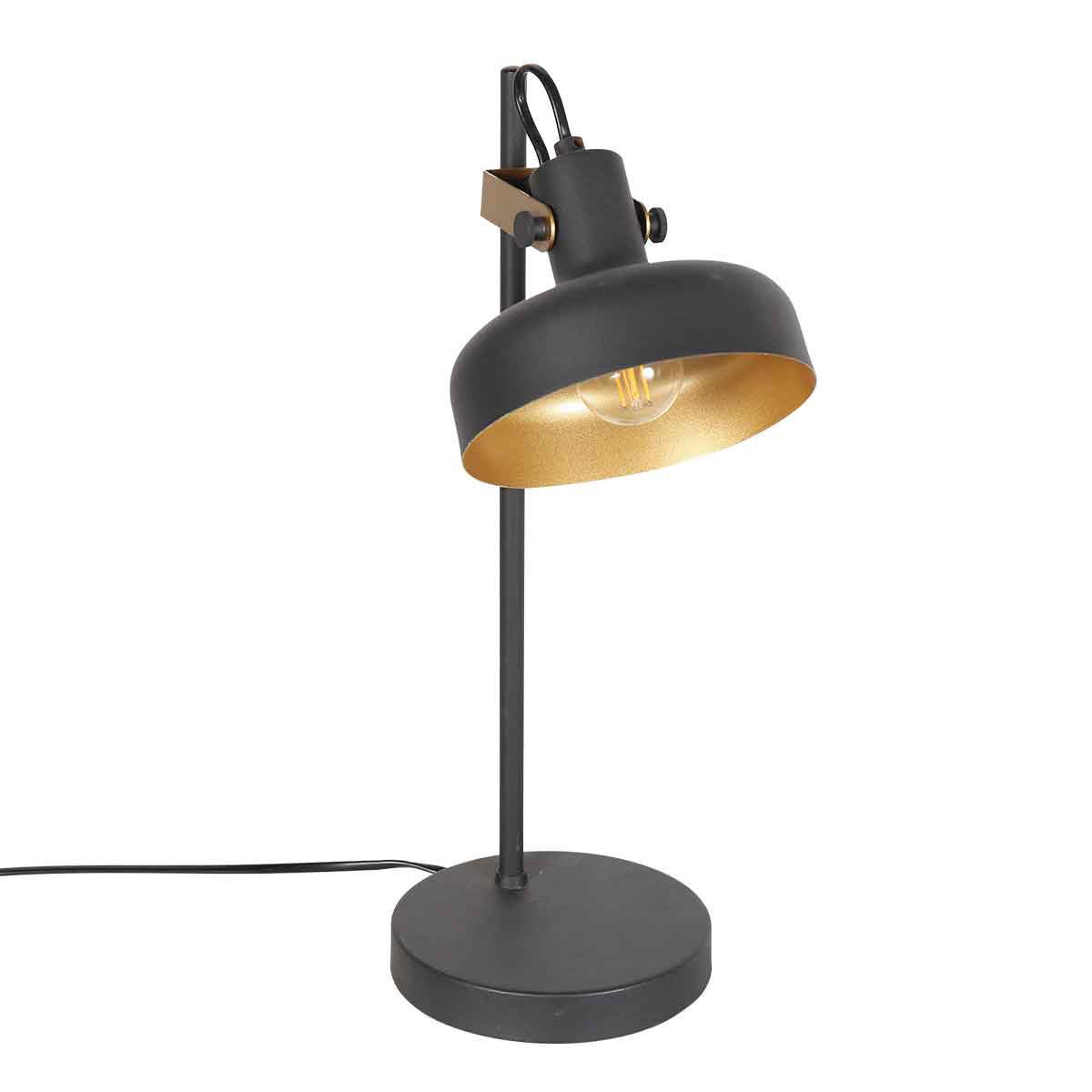 Zwarte 1 lichts tafellamp Prato 4120ZW met E14 fitting