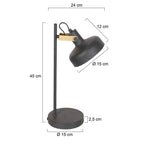 Zwarte 1 lichts tafellamp Prato 4120ZW met E14 fitting