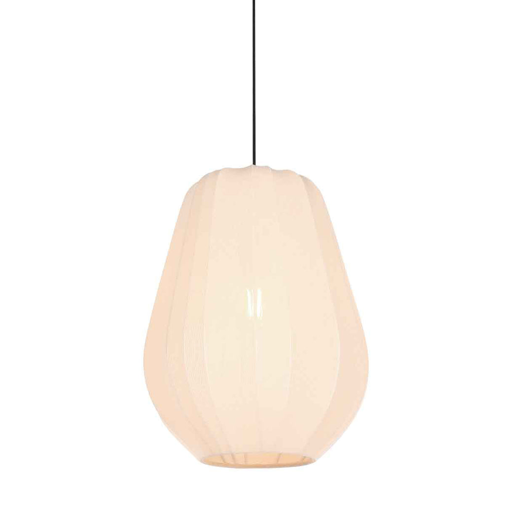 Hanglamp Sable 4124CR - warme sfeermaker met crème linnen kap Ø27 cm