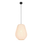 Hanglamp Sable 4124CR - warme sfeermaker met crème linnen kap Ø27 cm