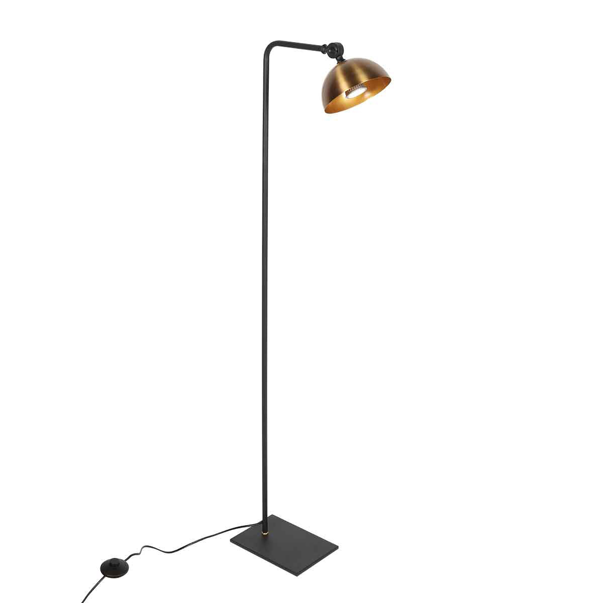 Vloerlamp Pintino 4125ZW zwart met brons GU10 leeslamp